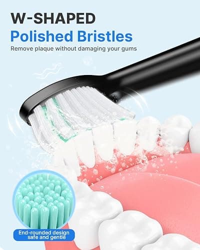 Operan Electric Toothbrush Rechargeable with 6 Brush Heads, Electric Toothbrush for Adults with 5 Modes and IPX7 Waterproof, 40,000 VPM Motor 6 Hours Fast Charge for 100 Days (Black, 1Pack) thumbnail 6