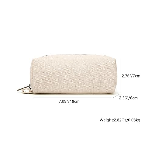 YONBEN Pencil Case Durable Cotton Canvas Pouch Bag for Pens Stylish and soft (Beige) thumbnail 3