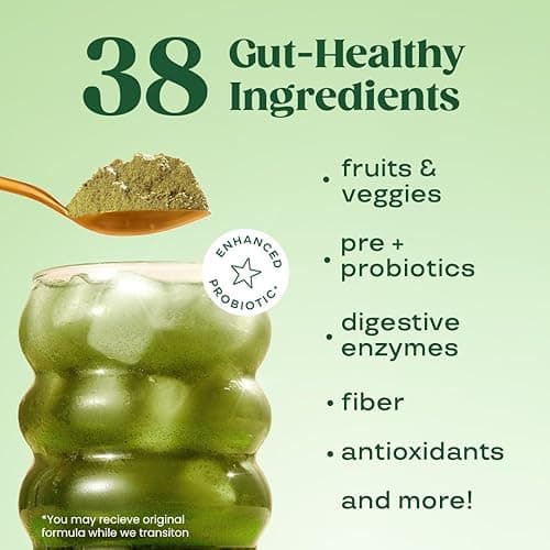 Bloom Nutrition Superfood Greens Powder, Digestive Enzymes with Probiotics and Prebiotics, Gut Health, Bloating Relief for Women, Chlorella, Green Juice Mix with Beet Root Powder, 30 SVG, Berry - Berry - 30 Servings (Pack of 1) thumbnail 4