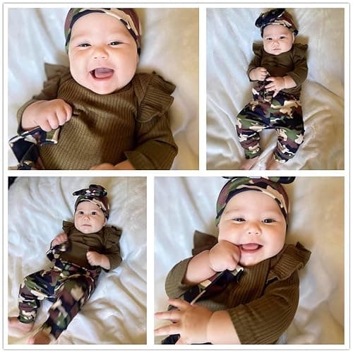 Aalizzwell Preemie Newborn Infant Baby Girls Clothes Ribbed Romper Bodysuit Pants Set Fall Winter Outfits thumbnail 2