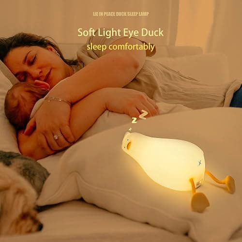 MUID Benson Lying Flat LED Squishy Duck Lamp, Cute Light Up Nursery Nightlight, Rechargeable Bedside Touch Lamp for Breastfeeding, Finn The Duck thumbnail 3