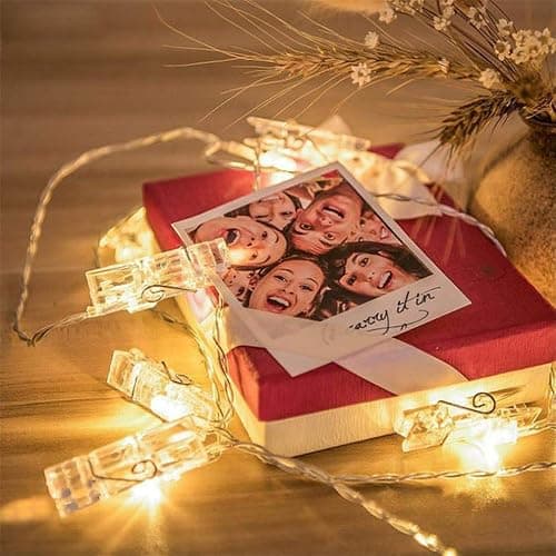 Dopheuor Photo Clip String Lights LED Fairy Clip String Lights Hanging Photo Pictures Battery Operated for Gifts Patio Christmas Bedroom Wedding Birthday Party Halloween Festival Decor (no Battery) thumbnail 8