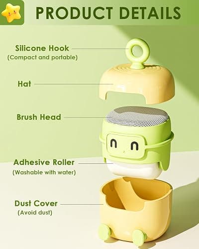 Mini Lint Remover Roller, Reusable Lint Gel Roller, Washable Pet Dog Cat Hair Remover for Clothing, Pet Hair, Dust, Lint, Travel and Home Use(Upgraded Version-Yellow) thumbnail 3