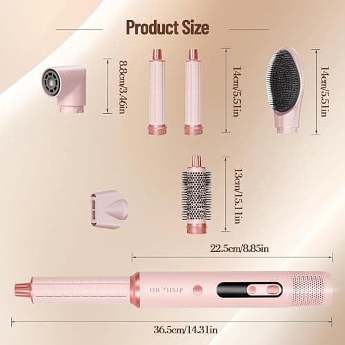 6 in 1 Hot Air Styler & Hair Dryer Brush, Multi-Styler High-Speed Negative Ionic Wrap Air Hair Styler for Curling, Fast Dry, Straightening - Versatile Hair Styling Tool at Home, Holiday Gift for Women thumbnail 6