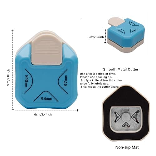QIQQIKIN Paper Corner Rounder 3 in 1 （R4mm+R7mm+R10mm）， Punches for Crafts， Cutter ，Envelope Punch Board ，Hole Puncher， Laminate, DIY Projects, Photo Cutter,Card Making Scrapbooking and Journaling thumbnail 4