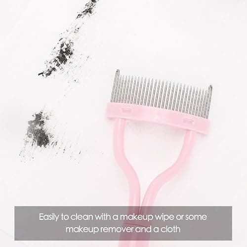 2 Pcs Eyelash Separator Tool Mascara Brushes Eyelash Comb Separator Definer Lash Comb for Combing, Separating Lashes - Light Pink thumbnail 5