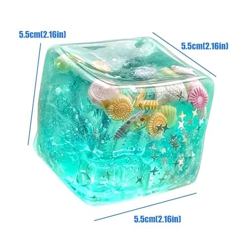 Ice Cube Squishy Stress Balls, Slow Rising Ice Cube Marine Shells Squishy Fidgets Toys, Soft Cubes Stress Relief Sensory Toy, Stretchy Squeeze Ball for Relaxing thumbnail 3