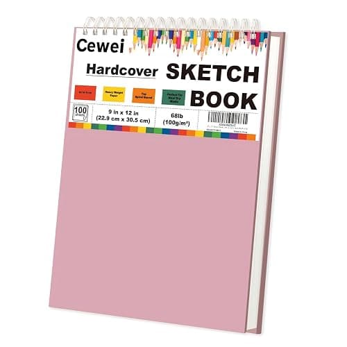 9"x12" Sketchbook Pink, 1 Pack-100 Sheets Cute Sketchbook for Girls, 68lb/100gsm Pink Sketch Book, Spiral Drawing Pad, Art Supplies for 9-12 Girls. thumbnail 8