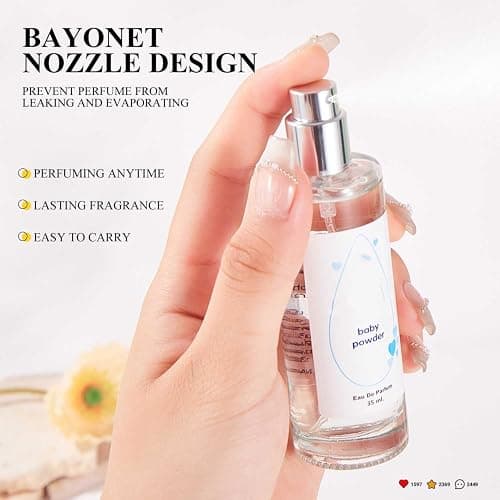 Elyven Baby Powder Perfume, Baby-Soft Perfume Spray, Elyven Fresh Scent Perfumes Fragrance Body, Long-lasting Moisture & Fragrance, Floral & Creamy Aroma for Women & Men (bloosms) thumbnail 5
