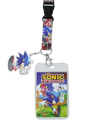 Sonic The Hedgehog Comic Strip ID Badge Holder Breakaway Lanyard w/Rubber Charm thumbnail 2