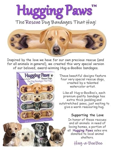 Hug-a-BooBoo Adorable Dog Bandages - Unique Rescue Dog Paintings! 24 Ct Mix (French Bulldog, Poodle, Lab) thumbnail 2