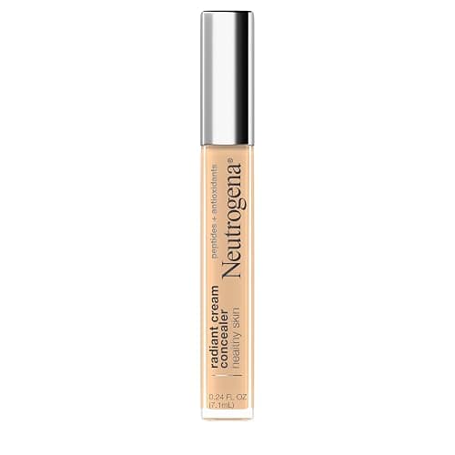 Neutrogena Healthy Skin Radiant Lightweight Brightening Cream Concealer with Peptides & Vitamin E Antioxidant, Non-Comedogenic, Bisque Light/Medium 02 neutral undertones, 0.24 fl. oz - Image 1