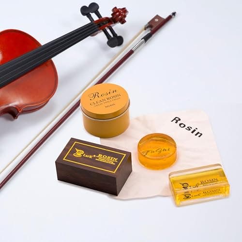 Fansjoy 2 Pièces Colophane pour Violon, Alto et Violoncelle Arcs, Faible Poussière Colophane Naturelle avec Étui thumbnail 6