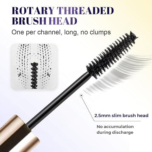 Ultra-Fine Lengthening Waterproof Quick-Dry Mascara, 2026 New Iron Wand Mascara, Waterproof Metal Wand Mascaras, Long-lasting 3D Curling Eyelash, Smudge Proof and No Flaking (Black) thumbnail 3