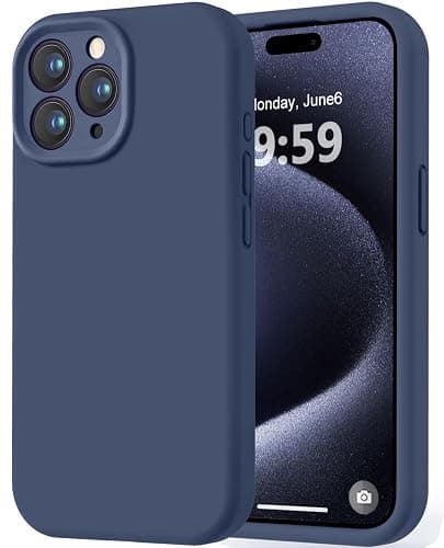 LOVE 3000 Designed for iPhone 15 Pro Max Case, Premium Silicone with [Soft Anti-Scratch Microfiber Lining] Shockproof Protective Phone Case for Men Women Girls 6.7", Navy Blue - Image 1