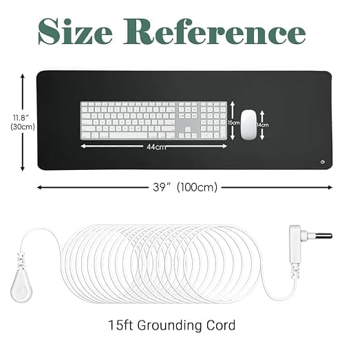 Grounding Mat, 11.8x39 Inch Grounding Pad for Feet Sleep Energy Wellness. Reconnect to The Earth with 15ft Grounding Cord thumbnail 3