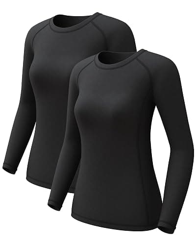 CL convallaria Women Thermal Tops Fleece Line Athletic Long Sleeve Thermal Vest Compression Baselayer Workout Shirts Soft and Warm Gear - Image 1