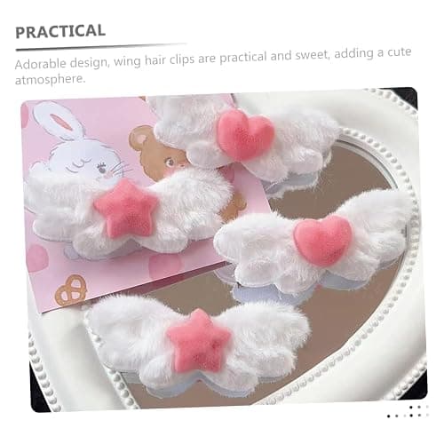 FRCOLOR 4 Stück-pack Engelsflügel Haarspangen mit Flügel Design Weiche Haarclips für Frauen und Mädchen Modische Haar Accessoires für Styling und Frisuren thumbnail 8