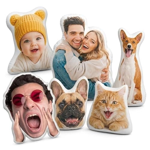 Chericosy Custom Face Photo Pillow, Personalized Body Shaped Pet Plush Gift | Soft Photo Stuffed Cushion Doll, Polyester 8 Sizes from 10" to 24", 3D Realistic Print Funny Gag Gift for him/her, Pet Lovers - Image 1