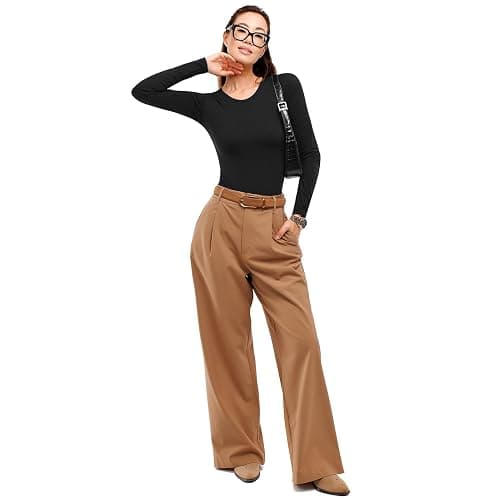 SINOPHANT Long Sleeve Bodysuits for Women Crew Round Neck Basic Stretchy Slim Fit Body Suit Tops thumbnail 4