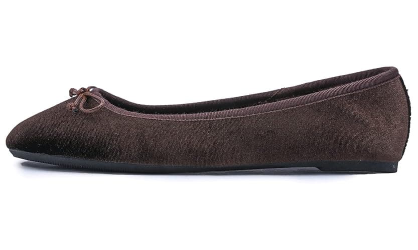 FEVERSOLE Women's Ultra Soft Colorful Memory Foam Cushioned Faux Suede Home Ballet Flats thumbnail 3