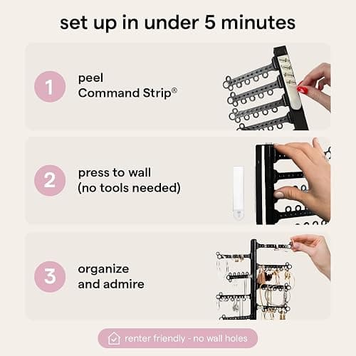 Jewelry Organizer Hanging Wall Mount thumbnail 4