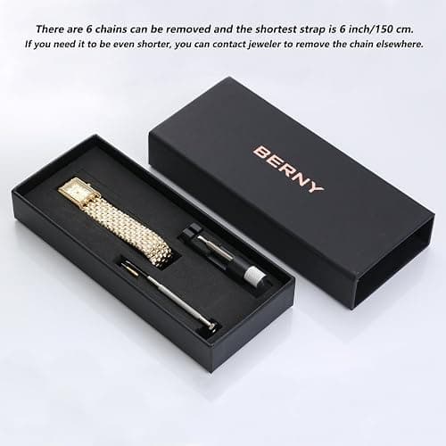 BERNY Gold Watches for Women Updated Ladies Quartz Wrist Watches Stainless Steel Band Womens Small Gold Watch Luxury Casual Fashion Bracelet Tools Included thumbnail 7