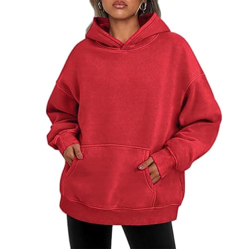 Baimiu Womens Oversized Acid Wash Hoodie Unisex Heavyweight Fleece Hoodies Men Vintage Washed Sweatshirt Fall Y2k Outfits thumbnail 2