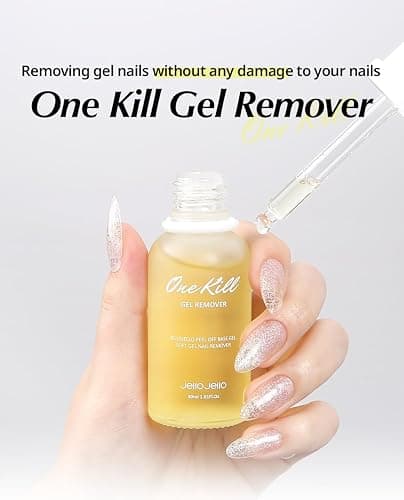 JelloJello Peel-Off Base coat Gel (10ml) + OneKillGelRemover (30ml) Set Peelable Nail Base, Easy Removal, Self Nail, UV/LED Cure thumbnail 8