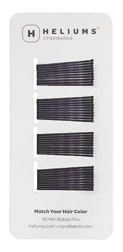 Heliums Mini Bobby Pins - Dark Brown - 40 Pack, 1.5 Inch Small Hair Pins For Thin Hair & Kids - Image 1