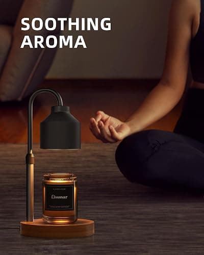 LISUNAR Electric Candle Warmer Lamp Black, Candle Lamp Warmer with Timer, Wax Warmer Lamp for Jar Candles, Adjustable Height Candle Light Warmer with 2 Bulbs thumbnail 6