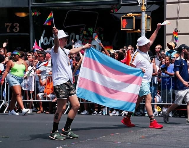 Transgender Pride Flag 3x5 FT, Trans Flag LGBTQ Trans Banner for Pride Month Parade, Outdoor UV Fade Resistant Polyester with Brass Grommets thumbnail 2