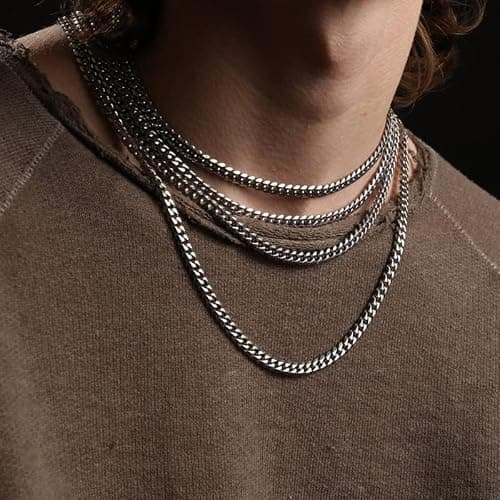 ChainsHouse Stainless Steel Mens Cuban Link Chain, Black/ 18K Gold Plated Miami Cuban Chain Necklace, 5mm/7mm/9mm/12mm/14mm Width, No Tarnish& Durable Hip Hop Mens Jewelry, 18"-30", Send Gift Box thumbnail 4