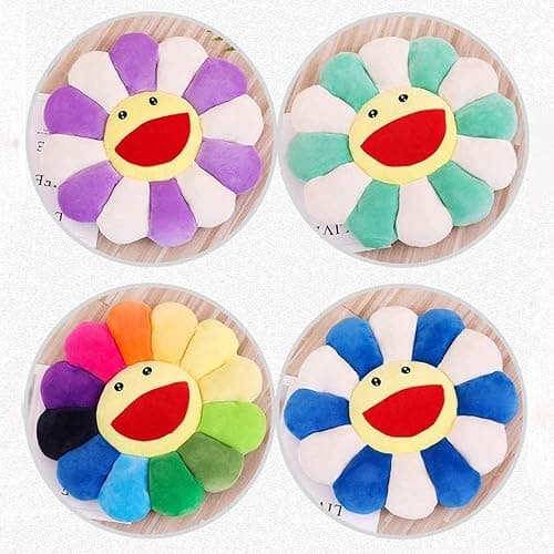 TEFU Flower Plush Pillow, Sunflower Pillow Soft & Comfortable Sunflower Cushion Colorful Sun Flower Plush Toy Home Bedroom Shop Restaurant Decor (Colorful,16.5in/42cm) thumbnail 7