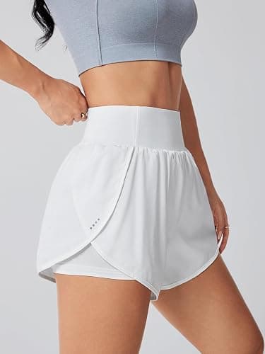 LALA BIRDS Women's Athletic Running Shorts High Waisted with Pockets, Women 3" Workout Dolphin Gym Yoga Beach Shorts thumbnail 3