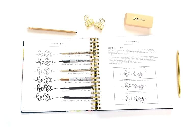 Pretty Simple Lettering: A Step-by-Step Hand Lettering and Modern Calligraphy Workbook for Beginners (Premium Spiral-Bound Hardcover) thumbnail 3