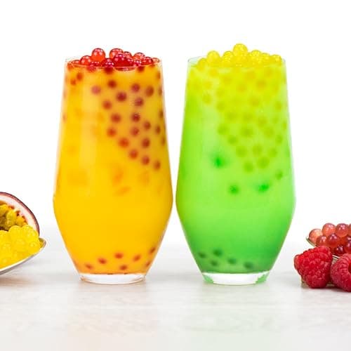 Peach Fruit Juice Filled Popping Boba | Bursting Pearls for Bubble Tea and Dessert Toppings | 150g 3 Servings | Vegan | By THE TEASHED thumbnail 3