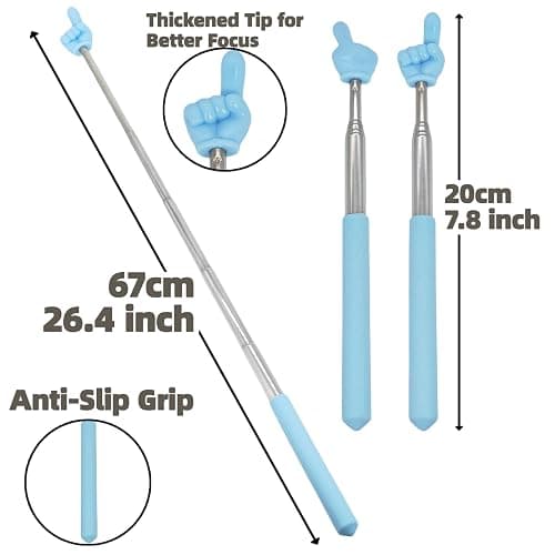 4 PCS Telescopic Pointer Stick - Retractable Teacher Pointer for Classroom, Extendable Reading Pointer for Kids, Bright Colored Presentation Pointers thumbnail 4