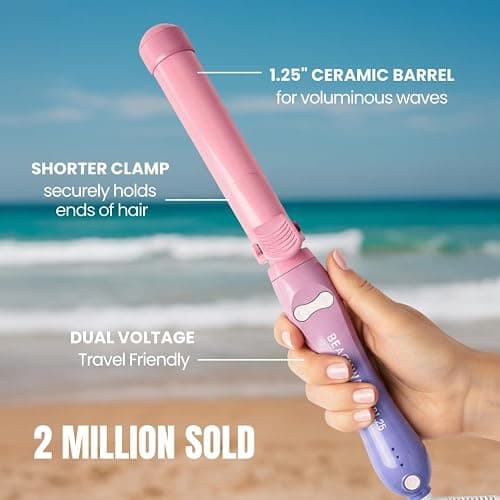 The Beachwaver Co. B1 Rotating Curling Iron - Pink Sunset | Automatic 1-Inch Ceramic Curling Iron - Most Common Barrel Size for All Hair Lengths! | Auto-Shut Off, Travel-Friendly, Dual Voltage thumbnail 6