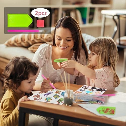 Labeol Diamond Art Kits for Kids Boys and Girls Ages 6-8-10-12 Easy to DIY Creative Diamond Art Sticker Craft by Numbers Kits for Kids and Adult Beginners (Animal) thumbnail 4