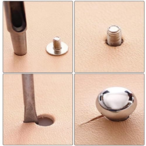 Kyuionty 60 Sets Chicago 8mm Round Head Button Phillips Screw Stud Rivet, 4 Colors Leather Rivets Craft Belt for DIY Craft Leather Craft Repairs Decoration thumbnail 4