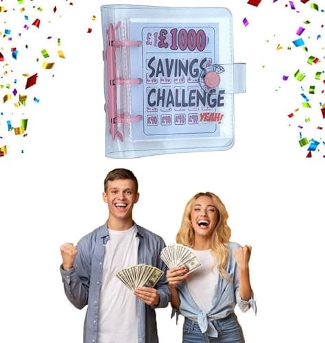TAIAYERU Money Saving Wallet, £1000 Savings Challenge Binder UK with 25 Cash Envelopes, Funny Cash Saving Binder, Easy Way to Manage Monthly Budget-Pink thumbnail 2