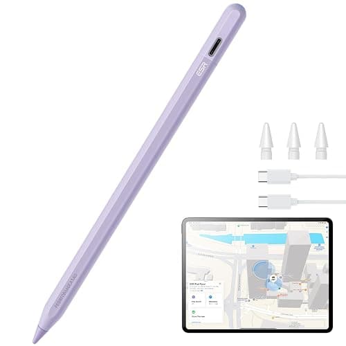 ESR Geo Digital iPad Pencil Findmy Compatible with Apple iPad 2018-2025,with Easy Shortcuts for Apple iPad A16/10/9/8 & Air 13/11 & Pro 12.9/13/11 & Mini 7/6/5, Purple(No Wireless Charging) - Image 1