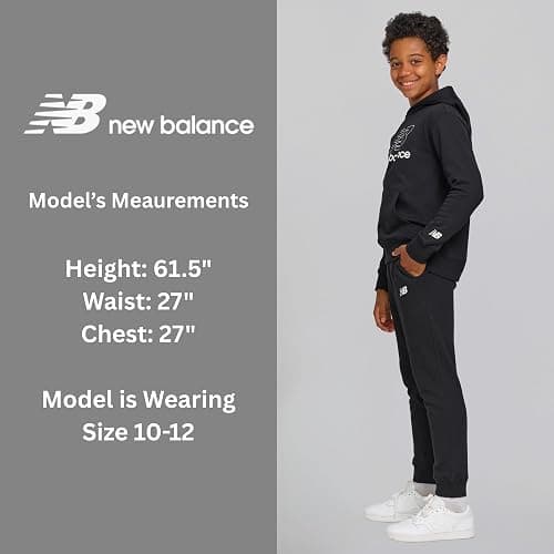 New Balance Boys & Toddlers Athletic 2 Piece – Soft Fleece Pullover Hoodie & Joggers Sweatsuit Activewear Set (2T-12) thumbnail 3