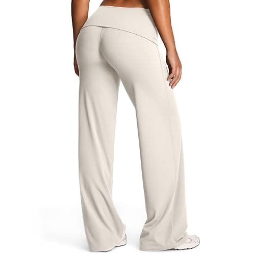 Aoxjox Women's Athlenza Fold Over Waist Yoga Pants | straight leg yoga pants,fold over waist,multiple inseam,no front seam, ultra soft lumastretch™ fabric, workout & yoga, casual thumbnail 4