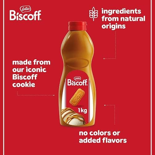 Lotus Biscoff - Spread Topping - Product of Europe (EXP. DATE = DD-MM-YY) - Vegan - Biscoff Cookie Butter Syrup - 2.2lb (Pack of 1) - Non GMO thumbnail 2