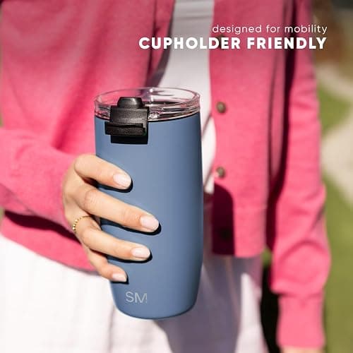 Simple Modern Travel Coffee Mug Tumbler with Flip Lid | Reusable Insulated Stainless Steel Cold Brew Iced Coffee Cup Thermos | Gifts for Women Men Him Her | Voyager Collection | 12oz | Winter White thumbnail 5