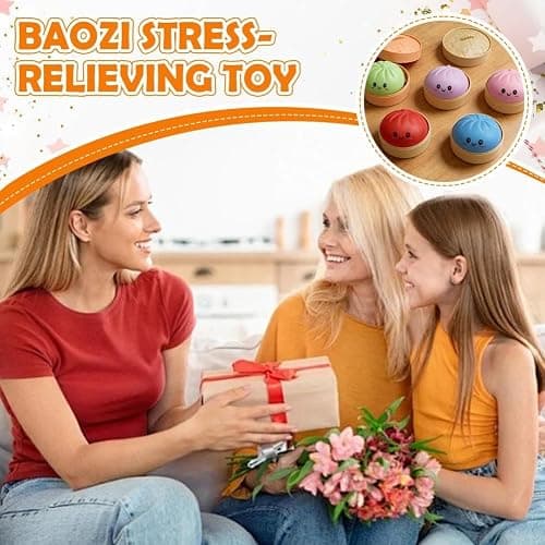 Random Flashy Dumpling Box Soft Toy, Colorful Smile Steamer Baozi Stress Relief Ball, Fun Party Solo Play, 1/2/4 Pieces thumbnail 2