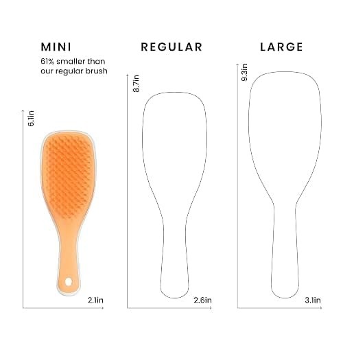 Tangle Teezer Ultimate Detangler Brush, Eliminates Knots & Reduces Breakage, Travel-Size Mini Hair Brush for Straight to Wavy Hair Types, Ice Blue & Sweet Orange thumbnail 8