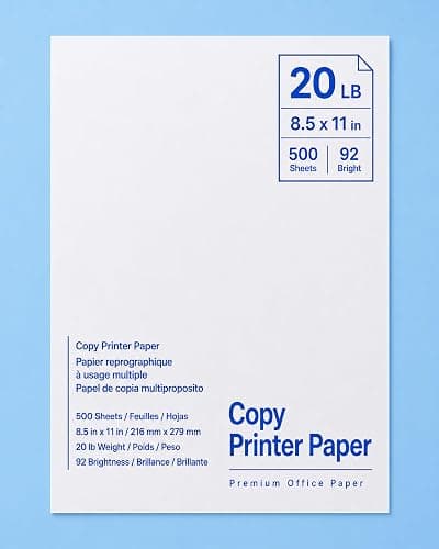 Copy Printer Paper 8.5" x 11", 20 lb, 92 Brightness, 1 Ream (500 Sheets) | Premium White for Office, School & Home | Jam-Free, Acid-Free | WD Bundle H888-2 (Packaging May Vary) thumbnail 5